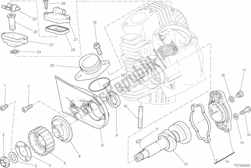 All parts for the Horizontal Head Timing System of the Ducati Monster 797 Plus Thailand 2019